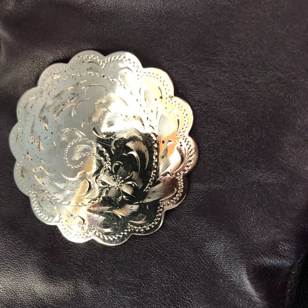 Antique stamped sterling silver brooch